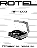 Rotel RP-1000 - Technical manual 